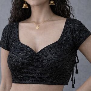 New Indian/Pakistani sequin embroidery designer padded blouse 4 Saree & Lehenga